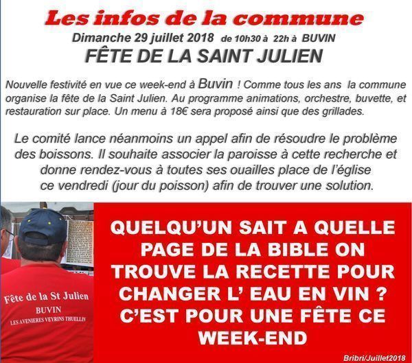 004 LES INFOS DE LA COMMUNE " Fête de la Saint Julien